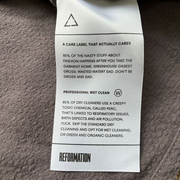 Reformation Mini Dress Women's Sz 4 Gray Short Sleeve V Neck Recycled Minimalist - Picture 5 of 8